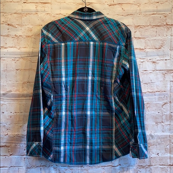 Various Artists button down shirt plaid blue - Picture 6 of 8